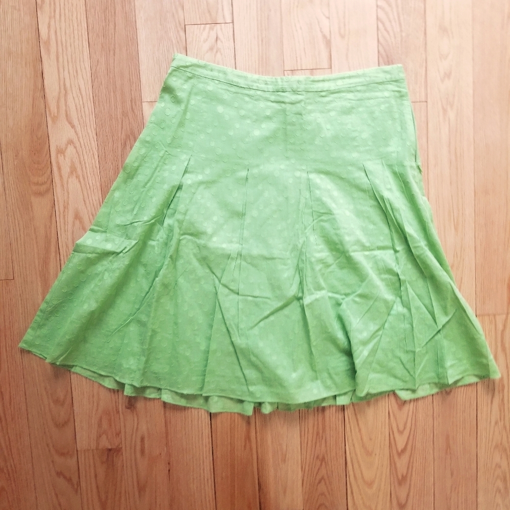 Ann Taylor green polka dot skirt size 10
